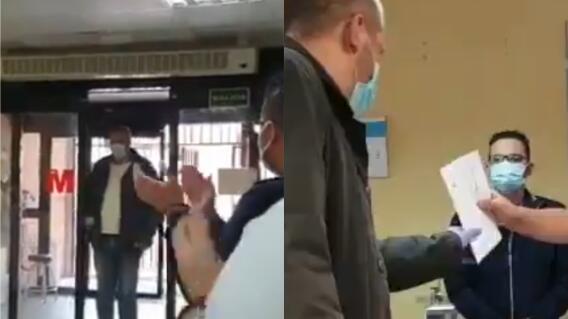 22097_Taxista es aplaudido por llevar personas con coronavirus a hospital // FOTO: Captura de video Twitter 22097_Taxista es aplaudido por llevar personas con coronavirus a hospital // FOTO: Captura de video Twitter