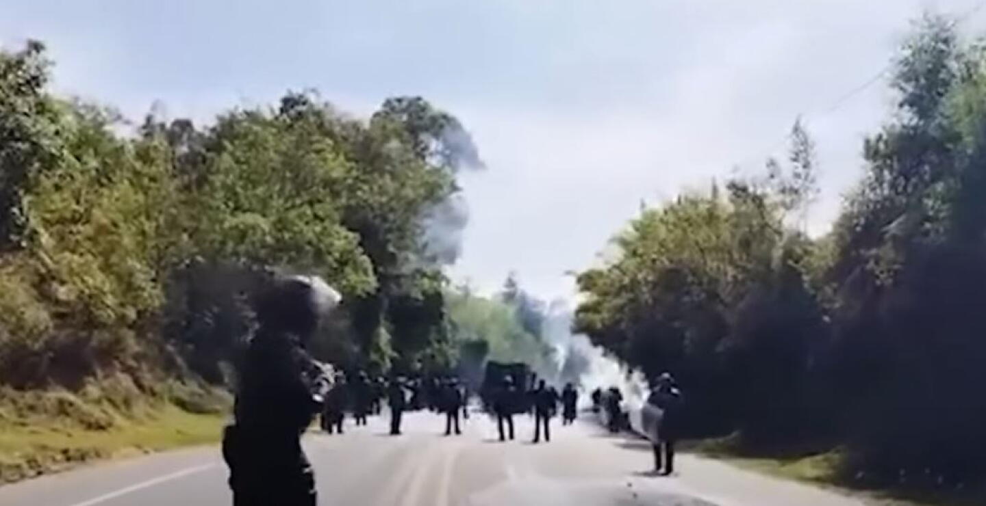 Fuerza pública interviene vía Panamericana para desbloquearla