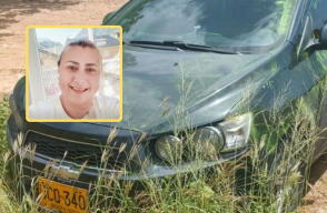 Manchas verdes del carro donde apareció Yulixa Toloza