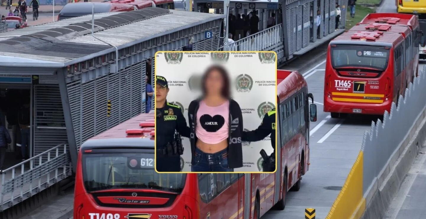 TransMilenio y persona con quemaduras