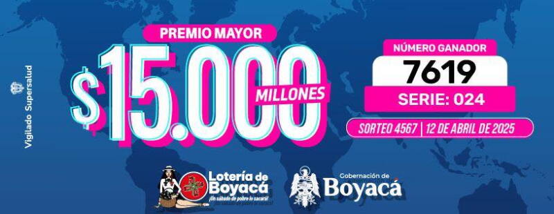 Premio mayor lotería de Boyacá Premio mayor lotería de Boyacá