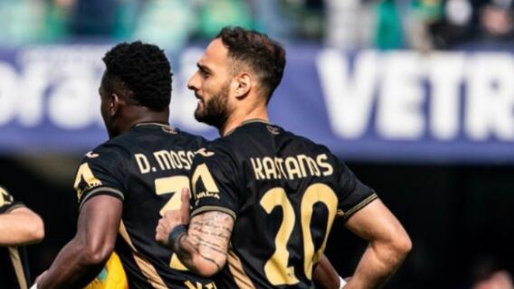 Daniel Mosquera celebrando su gol contra Bologna. Daniel Mosquera celebrando su gol contra Bologna.