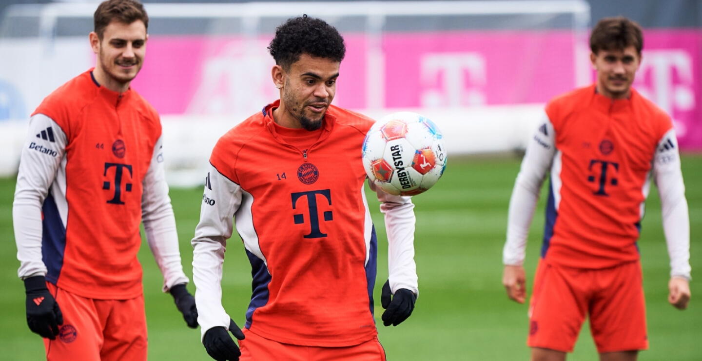 Luis Díaz en uno de los entrenamientos con Bayern Múnich. 