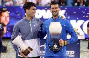 Carlos Alcaraz y Novak Djokovic en la final del Masters 1.000 de Cincinnati