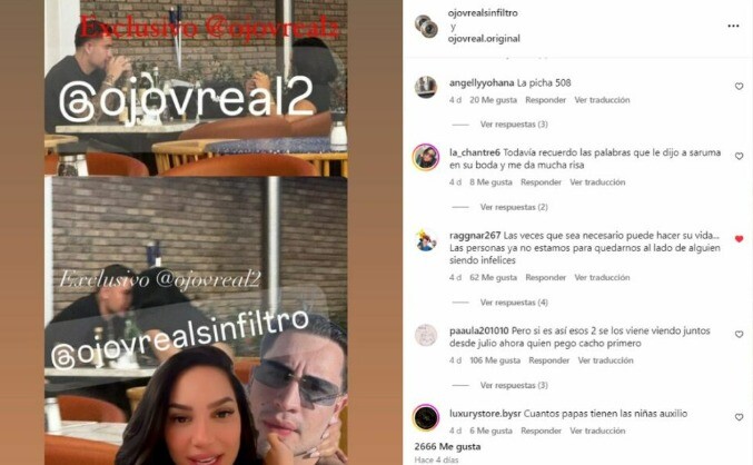 Publicación en la que aparece Andrea Valdiri con un hombre en restaurante Publicación en la que aparece Andrea Valdiri con un hombre en restaurante