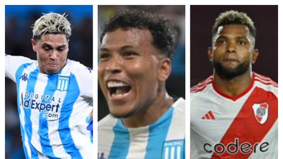 Juan Fernando Quintero, Roger Martínez y Miguel Ángel Borja. Juan Fernando Quintero, Roger Martínez y Miguel Ángel Borja.