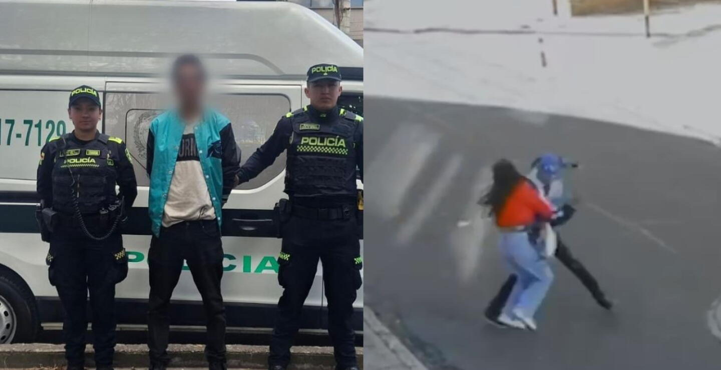 Quedó en video: mujer se abalanzó sobre ladrón para evitar que la robara en Chapinero