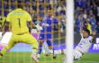 Acción de juego entre Millonarios y Pasto por la Liga BetPlay II-2026.