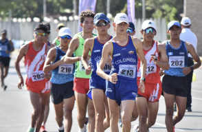 Atletas colombianos durante Copa Panamericana de marcha atlética Atletas colombianos durante Copa Panamericana de marcha atlética