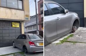Absurdo robo en Bogotá: vea lo que le hicieron a este carro en plena vía pública 