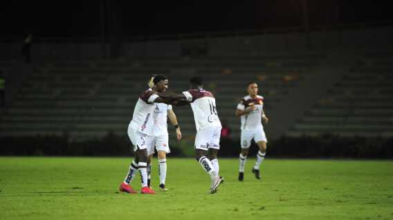 Jugadores del Cúcuta Deportivo celebrando uno de sus goles frente al Quindío. Foto: Cúcuta Deportivo Twitter Oficial Jugadores del Cúcuta Deportivo celebrando uno de sus goles frente al Quindío. Foto: Cúcuta Deportivo Twitter Oficial