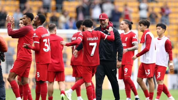 Jürgen Klopp y Luis Díaz con el Liverpool.  Jürgen Klopp y Luis Díaz con el Liverpool.