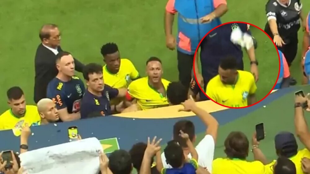 Agresión a Neymar luego del empate contra Venezuela Agresión a Neymar luego del empate contra Venezuela