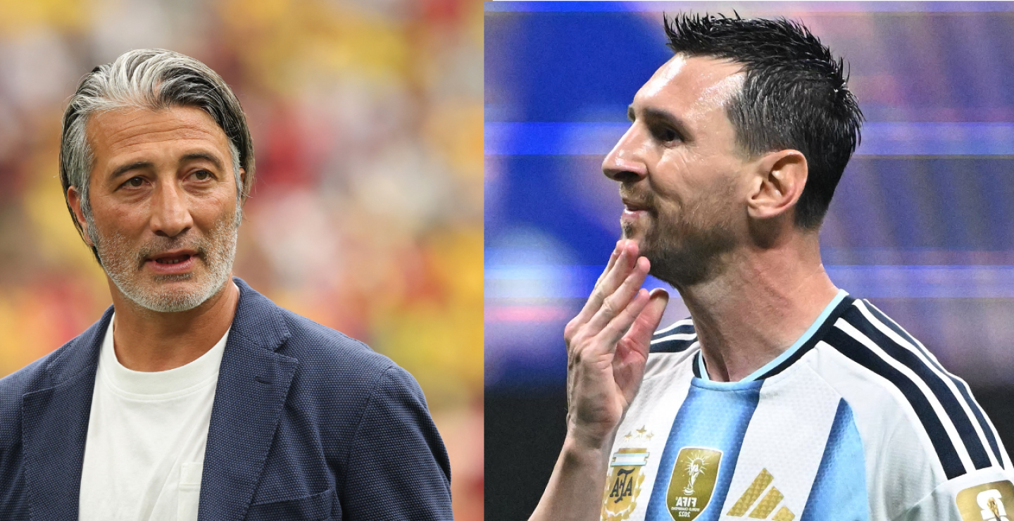 Murat Yakin entrenador de la Selección de Suiza; Lionel Messi jugador de la Selección Argentina 