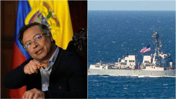Gustavo Petro y buques de Estados Unidos cerca de Venezuela