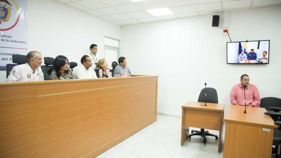 306538_Blu Radio/ Gobernador del Atlántico en puesta en marcha salas de audiencias virtuales. Foto: Cortesía