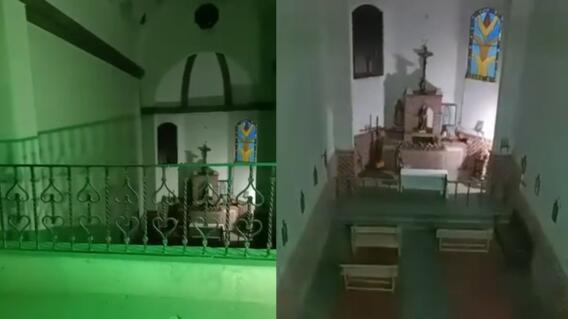 Graban extraña presencia en una iglesia Graban extraña presencia en una iglesia