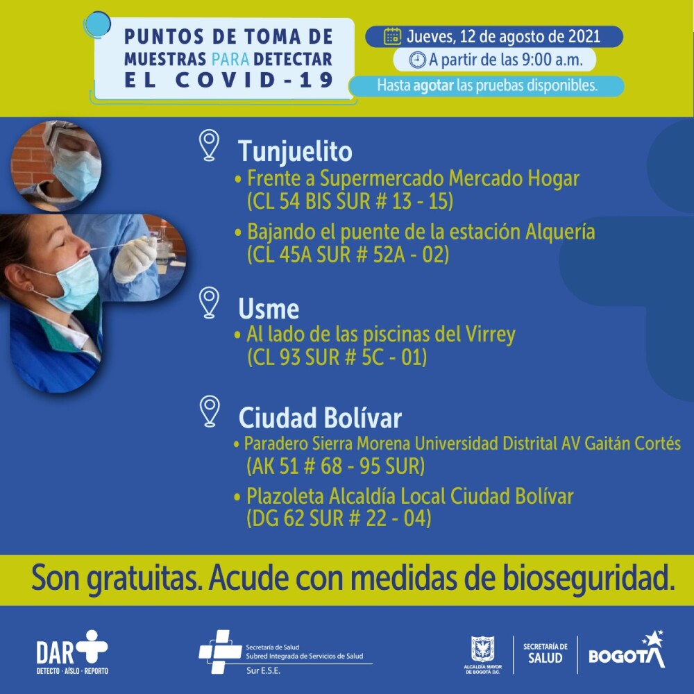 pruebas gratis de COVID en Bogotá 1208