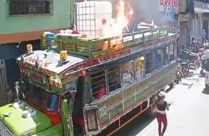 Momento exacto incendio en chiva Momento exacto incendio en chiva