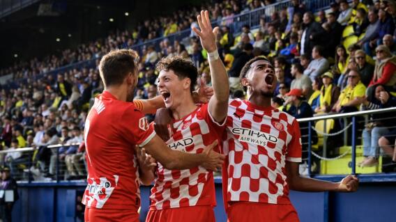 Jhon Solís en un partido con el Girona. Jhon Solís en un partido con el Girona.