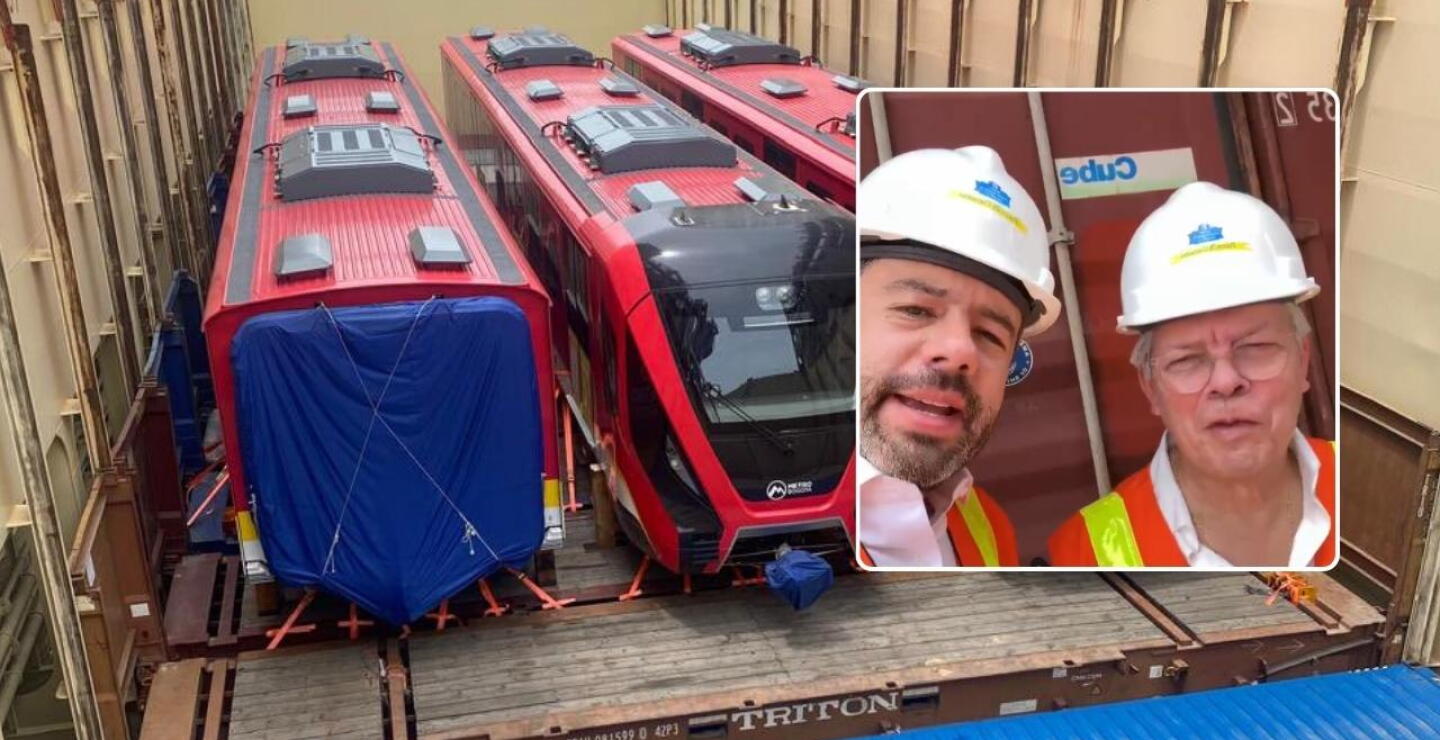 Llegada del primer tren del metro a Colombia