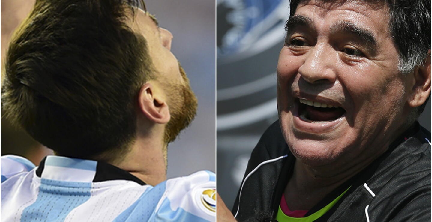 146311_Lionel Messi - Diego Maradona. Fotos: AFP