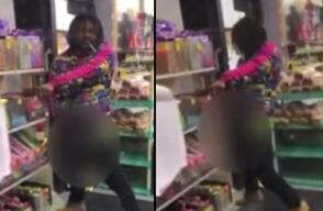 Hombre orinó en un estante de productos 