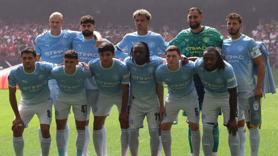 Manchester City en la final de la Community Shield, que perdió con Arsenal. 
