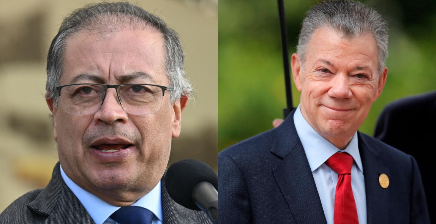 Gustavo Petro y Juan Manuel Santos