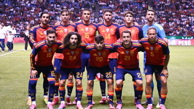 La formación titular de la Selección España en amistoso de preparación contra Perú. 