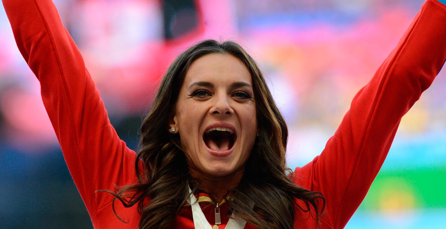 Yelena Isinbayeva: La reina de la pértiga, que tiene 34 años y ha sido madre, ostenta el récord mundial (5,06m logrado en Zúrich en 2009) y ha ganado dos oros olímpicos (Atenas 2004 y Pekín 2008), bronce (Londres 2012). También sumó tres oros mundiales (e