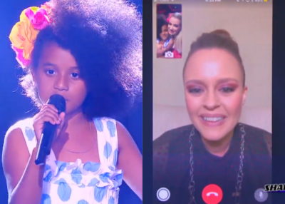 306164_BLU Radio. ‘Azuquitar’ y Shaila Dúrcal / Foto: captura de video La Voz Kids Colombia en YouTube