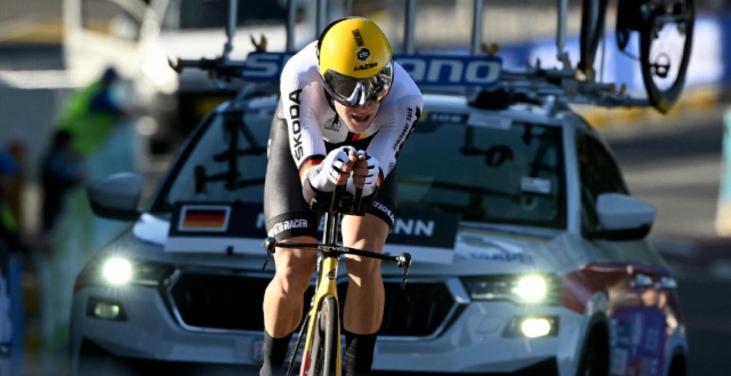 Michel Hessmann durante competencia de ciclismo
