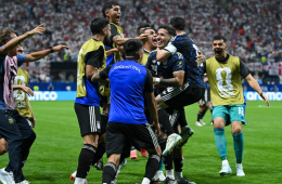 Celebración de Enzo Fernández con la Selección de Argentina 