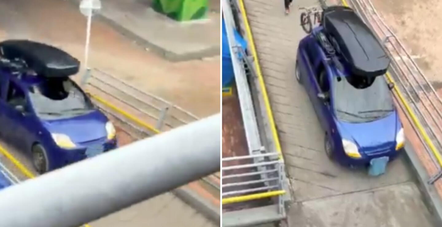 El llamado de Galán para hallar conductor que intentó subir puente peatonal con su carro en Bogotá