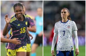 Linda Caicedo y Alex Morgan, figuras de Colombia y Estados Unidos. 