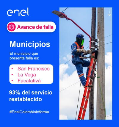 Publicación de Enel con el corte de energía