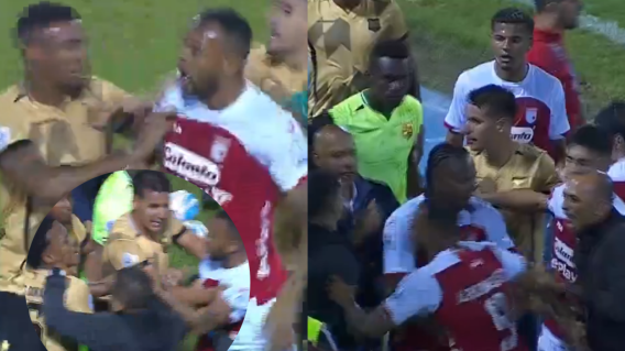 Ángelo Rodríguez vio la doble amarilla, luego de protagonizar tremenda pelea con Jean Pineda, en duelo de Liga. Ángelo Rodríguez vio la doble amarilla, luego de protagonizar tremenda pelea con Jean Pineda, en duelo de Liga.