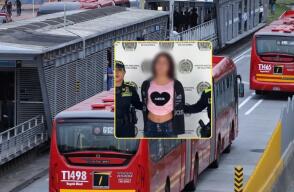 TransMilenio y persona con quemaduras