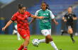 Acción de juego entre Deportivo Cali femenino y Libertad en la Copa Libertadores 2026.