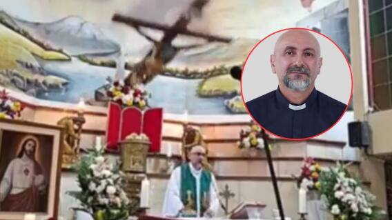 Cura murió tras caerle una cruz