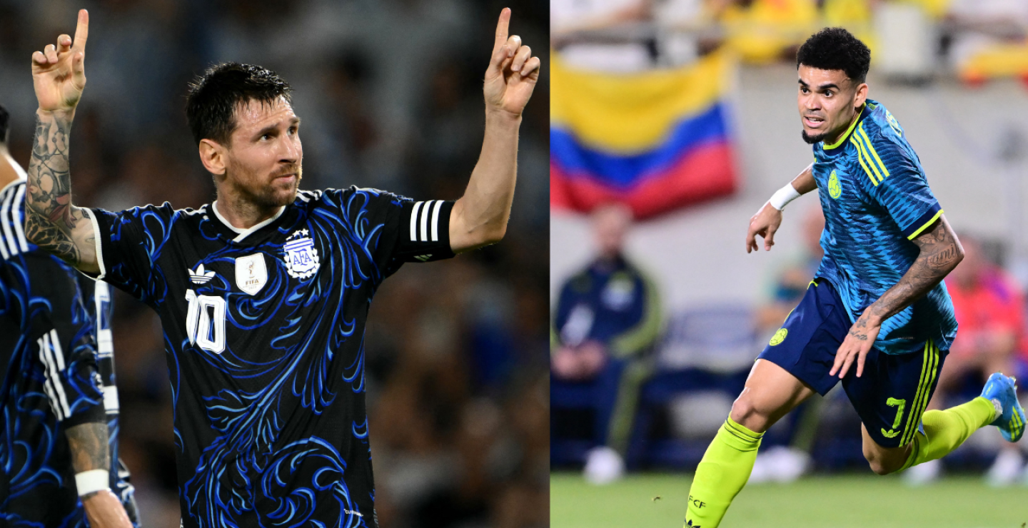 Lionel Messi y Luis Díaz 