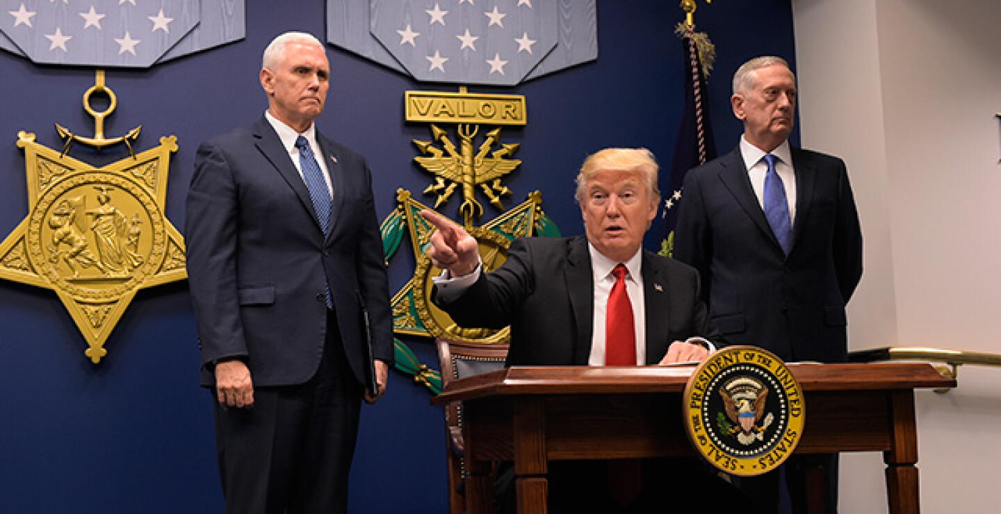 Donald Trump en el Pentágono