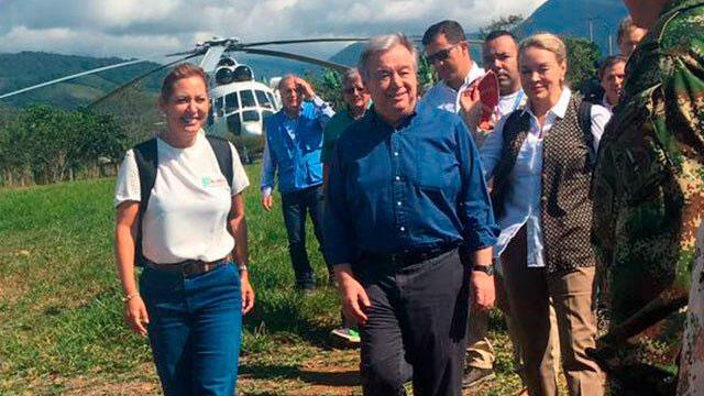 “No hay paz sin desarrollo”: Antonio Guterres visitó zona de reincorporación de FARC en Mesetas