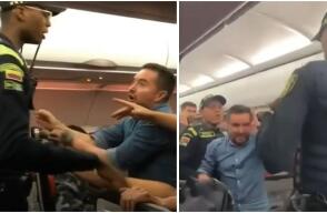 ¿A qué pena se enfrentan pasajeros que agredieron a un policía dentro de avión en Bogotá?