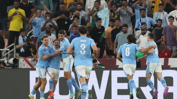 Jugadores del Manchester City festejando el segundo gol sobre Fluminense, en el Mundial de Clubes. Jugadores del Manchester City festejando el segundo gol sobre Fluminense, en el Mundial de Clubes.