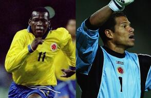 Faustino Asprilla y Óscar Córdoba, exfutbolistas colombianos
