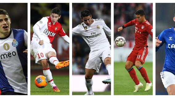 James Rodríguez y los clubes por los que ha jugado en Europa. James Rodríguez y los clubes por los que ha jugado en Europa.