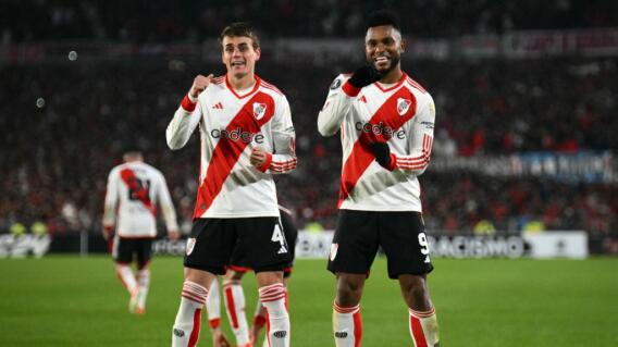 Miguel Ángel Borja con River Plate, en la Copa Libertadores. Miguel Ángel Borja con River Plate, en la Copa Libertadores.