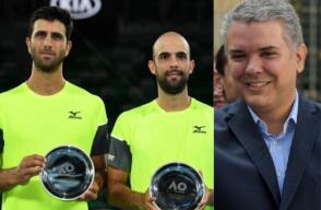 338693_BLU Radio. Robert Farah, Juan Sebastián Cabal y Iván Duque // Foto: AFP